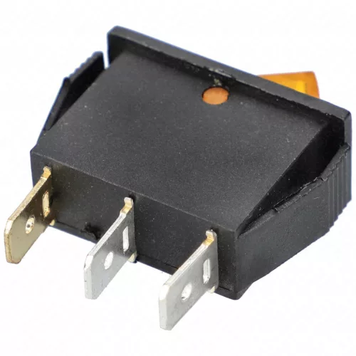 16A/250V AC, 30x13 / 29x11 mm Billenőkapcsoló, sárga, számos, keskeny, szögletes