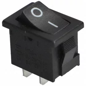   3A/250V AC, 21x15 / 19x13 mm Billenőkapcsoló ON-OFF, fekete, számos, szögletes (univerzális)