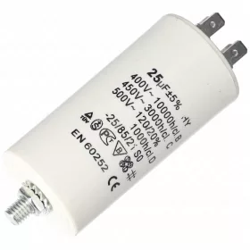   Univerzális Állandó Üzemű Kondenzátor - 25µF, 500V - Sarus, M8 csavaros (UKS025)