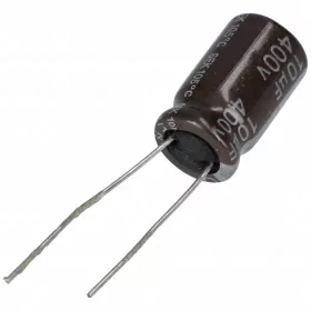  10 uF 400V Kondenzátor, furatszerelt (univerzális)  mini híradástechnika