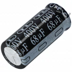   TL Elektrolit Kondenzátor - 68µF 400V, 18x25mm - Furatszerelt, CD110 sorozat (CD110-400V-68UF)