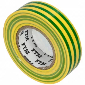 Szigetelőszalag 19x20m (PVC) zöld-sárga