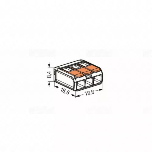 WAGO 221 COMPACT vezeték összekötő 3x4mm² 32A (221-413)