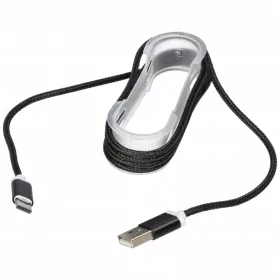   1,5m USB-A/USB-C kábel (fekete, szövet borítással, fém csatlakozóval) telefonhoz