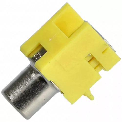 Nyákba szerelhető RCA aljzat (sárga) 90°-os