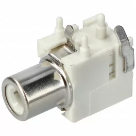 Nyákba szerelhető RCA aljzat (fehér) 90°-os