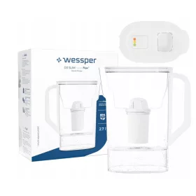   Wessper D3 Slim FutureFlow AquaClassic vízszűrő kancsó + 1x Wessper Filter (FEHÉR)