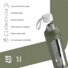 Wessper Activemax Crystalline motivációs üvegpalack, 1 literes, olíva zöld (WES260-OL)