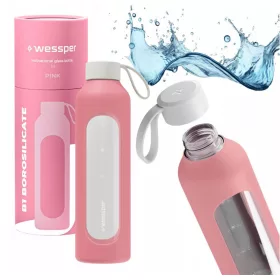 Wessper Activemax Crystalline motivációs üvegpalack 1l, rózsaszín (WES260-PK)