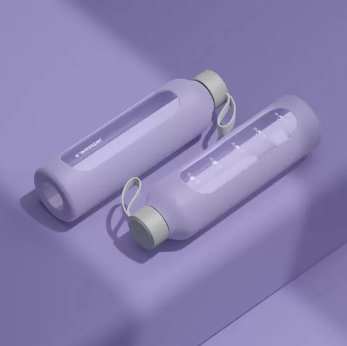 Wessper B1 BOROSILICATE Motivációs üveg kulacs, 1l, Levendula (WES260-VI)