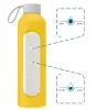 Wessper B1 BOROSILICATE motivációs üvegpalack, 1L, sárga (WES260-YL)