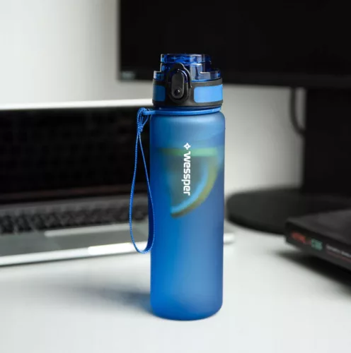Wessper Activemax Triline motivációs Tritan kulacs, 500 ml, kék (WES262-NB)