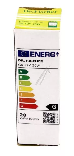 Halogén Sütőlámpa Sütőhöz – Dr. Fischer 12V 20W G4 – 300°C-ig hőálló (00157311 kompatibilis)