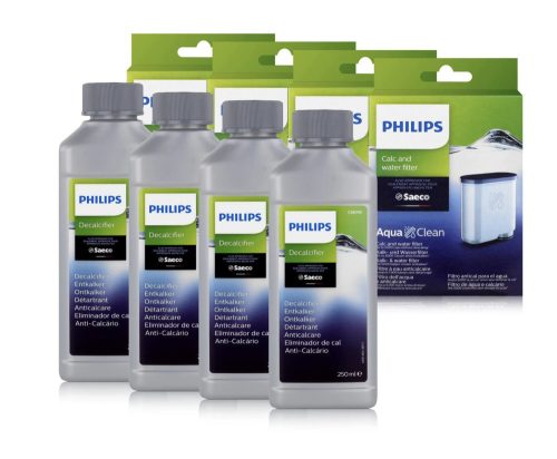 4x Philips CA6903/10 AquaClean vízszűrő és 4x Philips Saeco vízkőoldó 250 ml szett