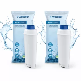 Wessper AquaLunga Vízszűrő Patron – 2 db, 60L kapacitás – DeLonghi kávégépekhez (WES039)
