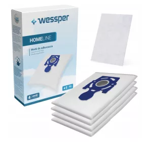 Wessper HomeLine Szintetikus Porzsák és Szűrő Szett Zelmerhez - 4+1 db (Zelmer ZVCA100B kompatibilis)